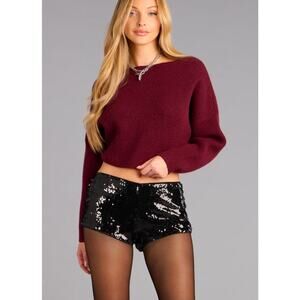 NEW Musera Y2k Sequin Micro Shorts Sparkly Sexy Going Out Rave Party Clubwear XL